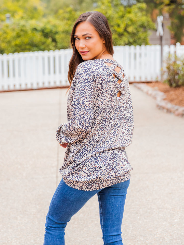Everlee Top - Small Brown Cheetah