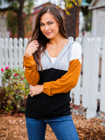 Gabbi Colorblock Hoodie  - Gray/Gold