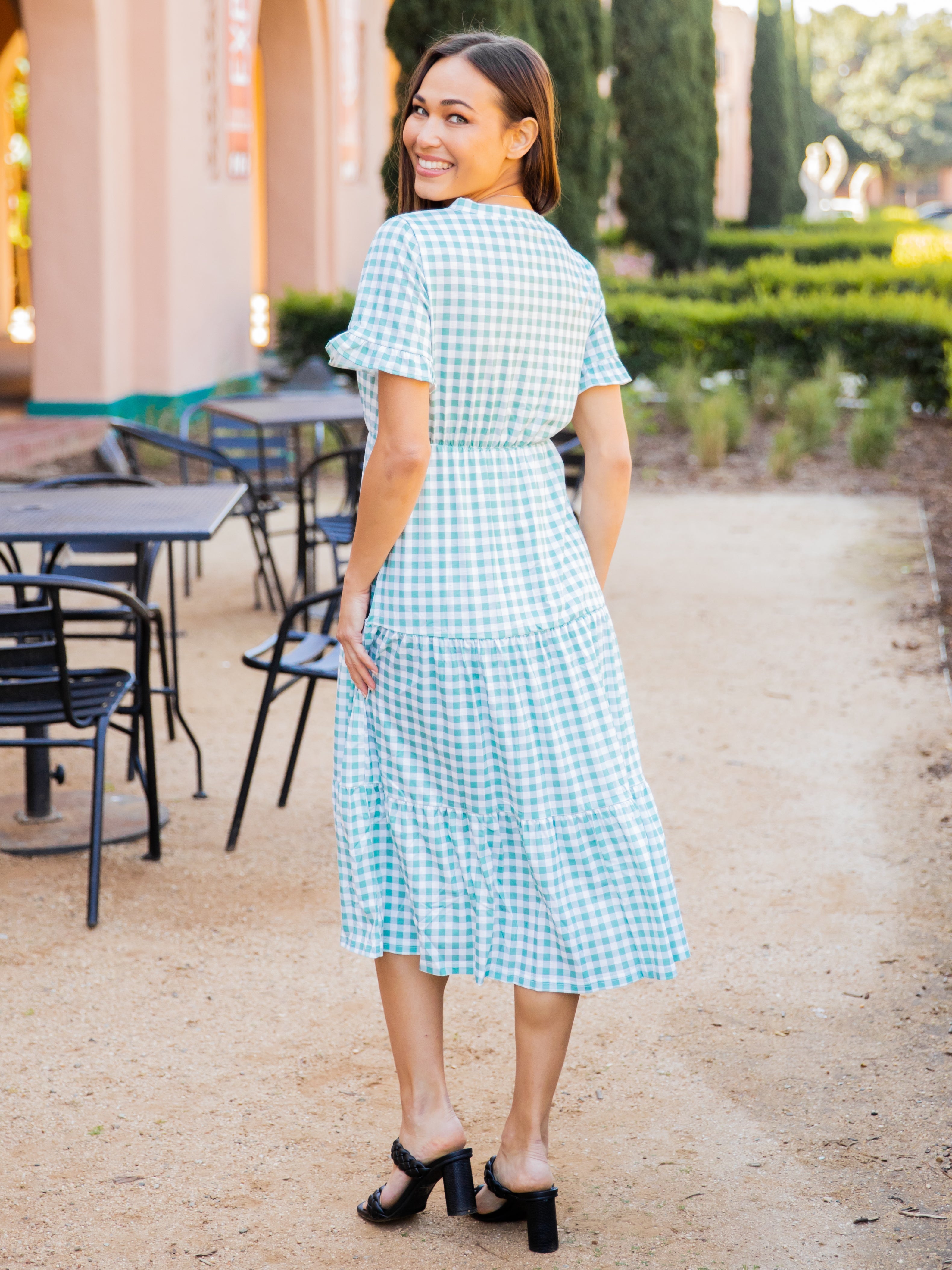 Red Tiered Gingham Dress - Versatile and Chic Fashion Statement