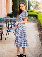 Tiered Gingham Dress - Black