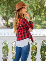 Maia Blazer - Red Buffalo Plaid