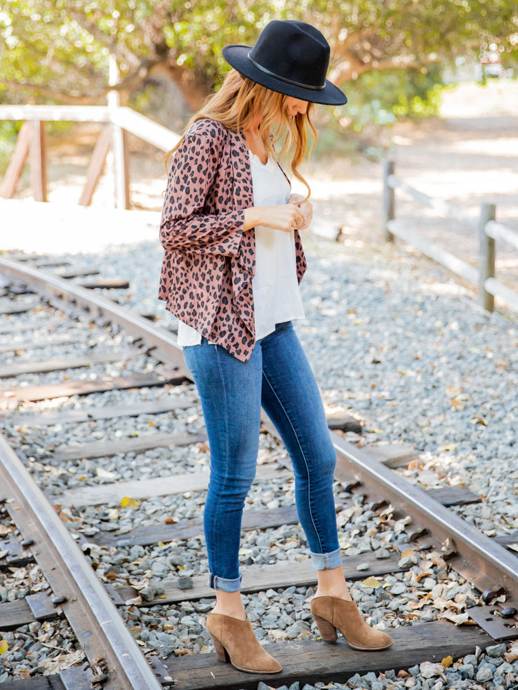 Maia Blazer - Dark Brown Cheetah