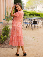Stevie Dress - Orange/Red Floral