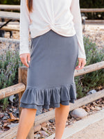 Elliah Sweater Skirt - Charcoal