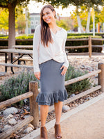 Elliah Sweater Skirt - Charcoal