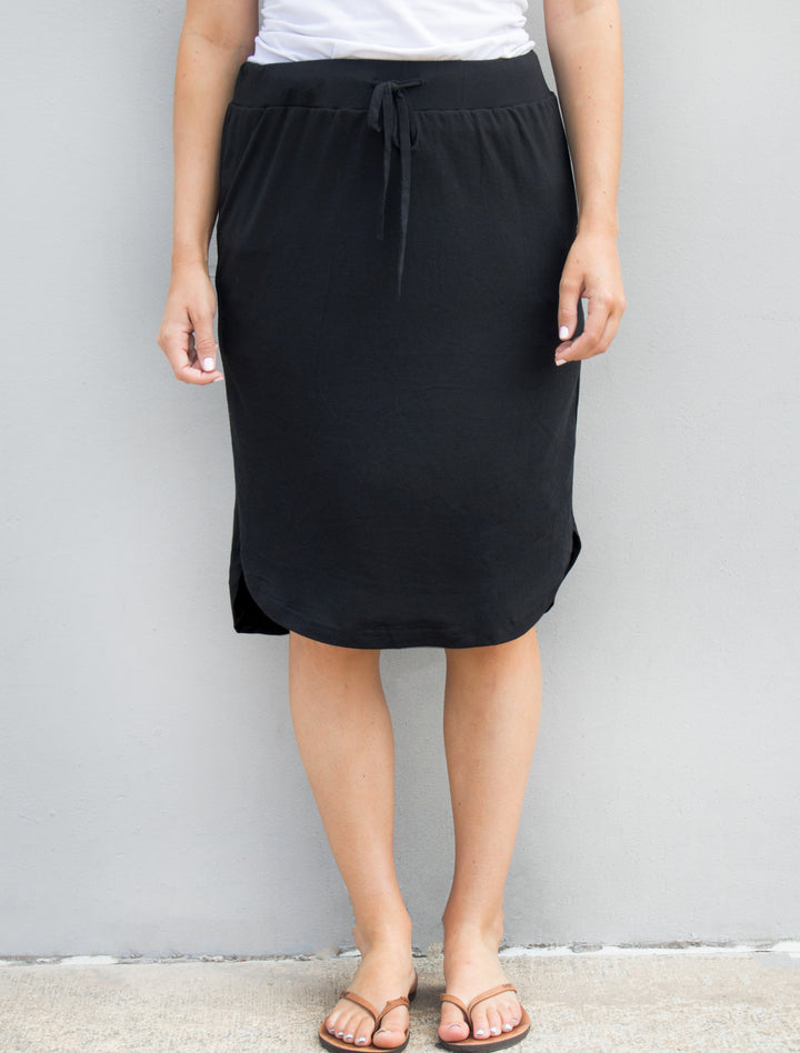 Solid Weekend Skirt - Black - Tickled Teal LLC