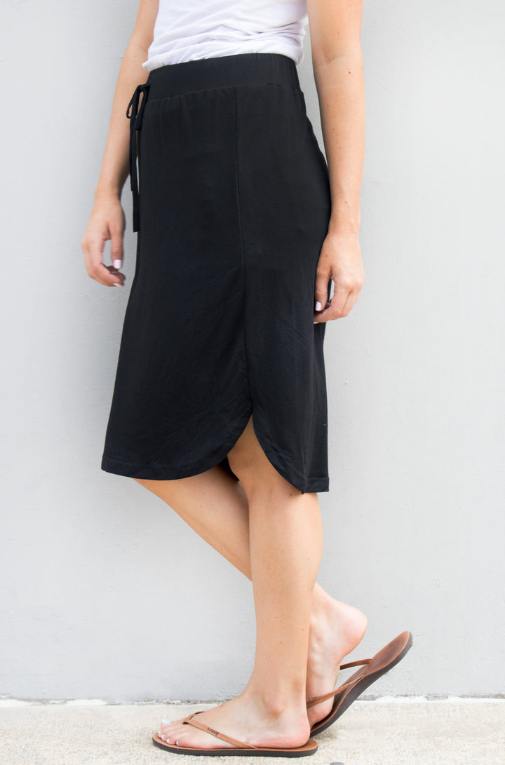 Solid Weekend Skirt - Black - Tickled Teal LLC