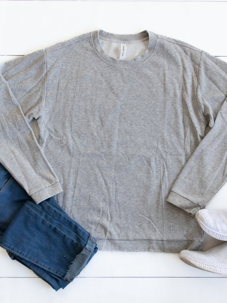 Ribbed Pullover - Gray