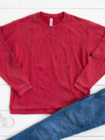 Ribbed Pullover - Red