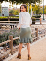 Elliah Sweater Skirt - Olive