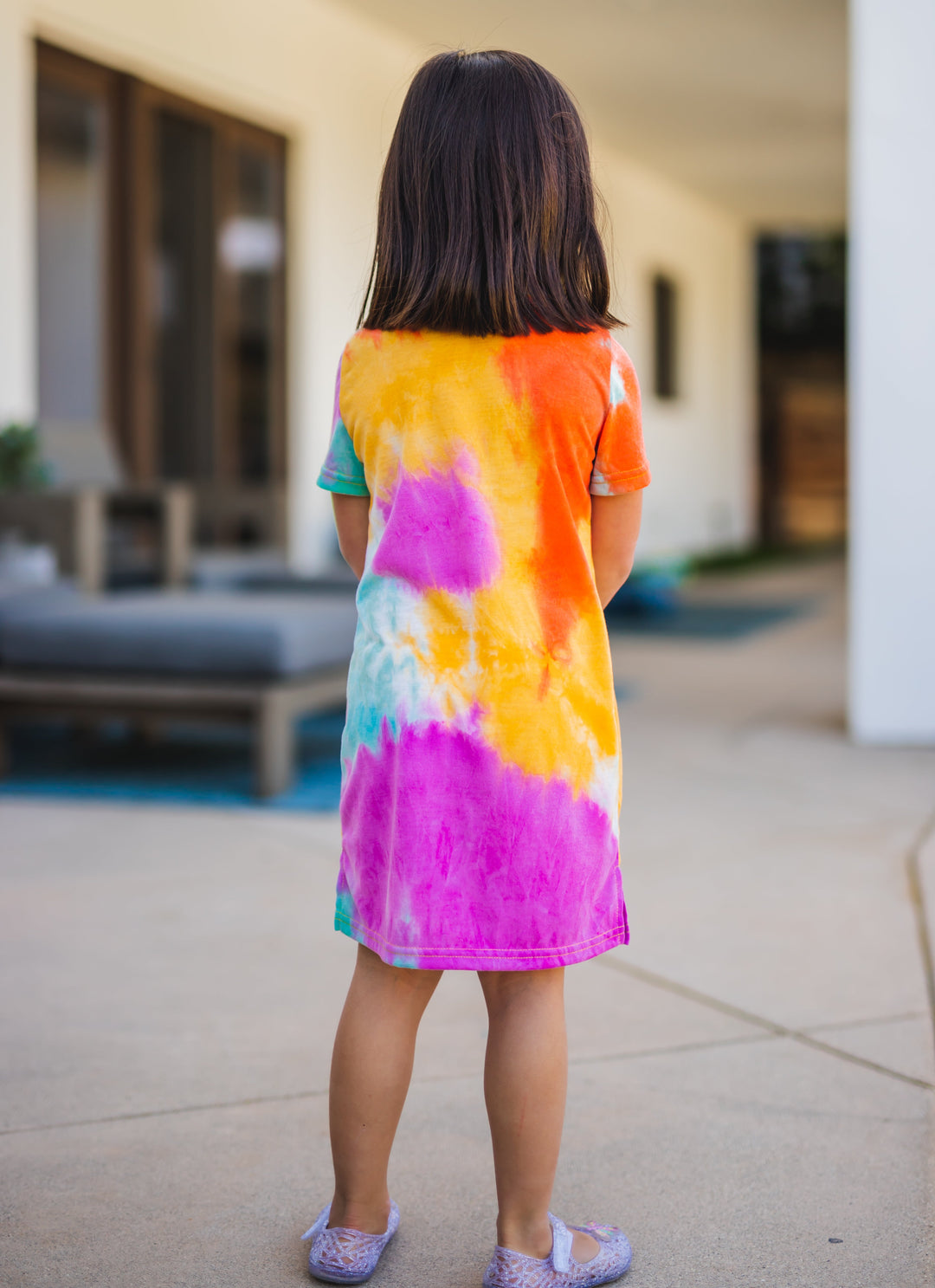 Little Girls Tie Dye T-shirt Dress