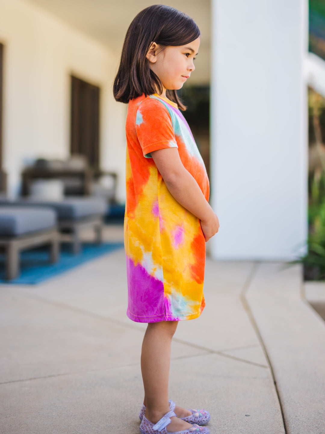 Little Girls Tie Dye T-shirt Dress