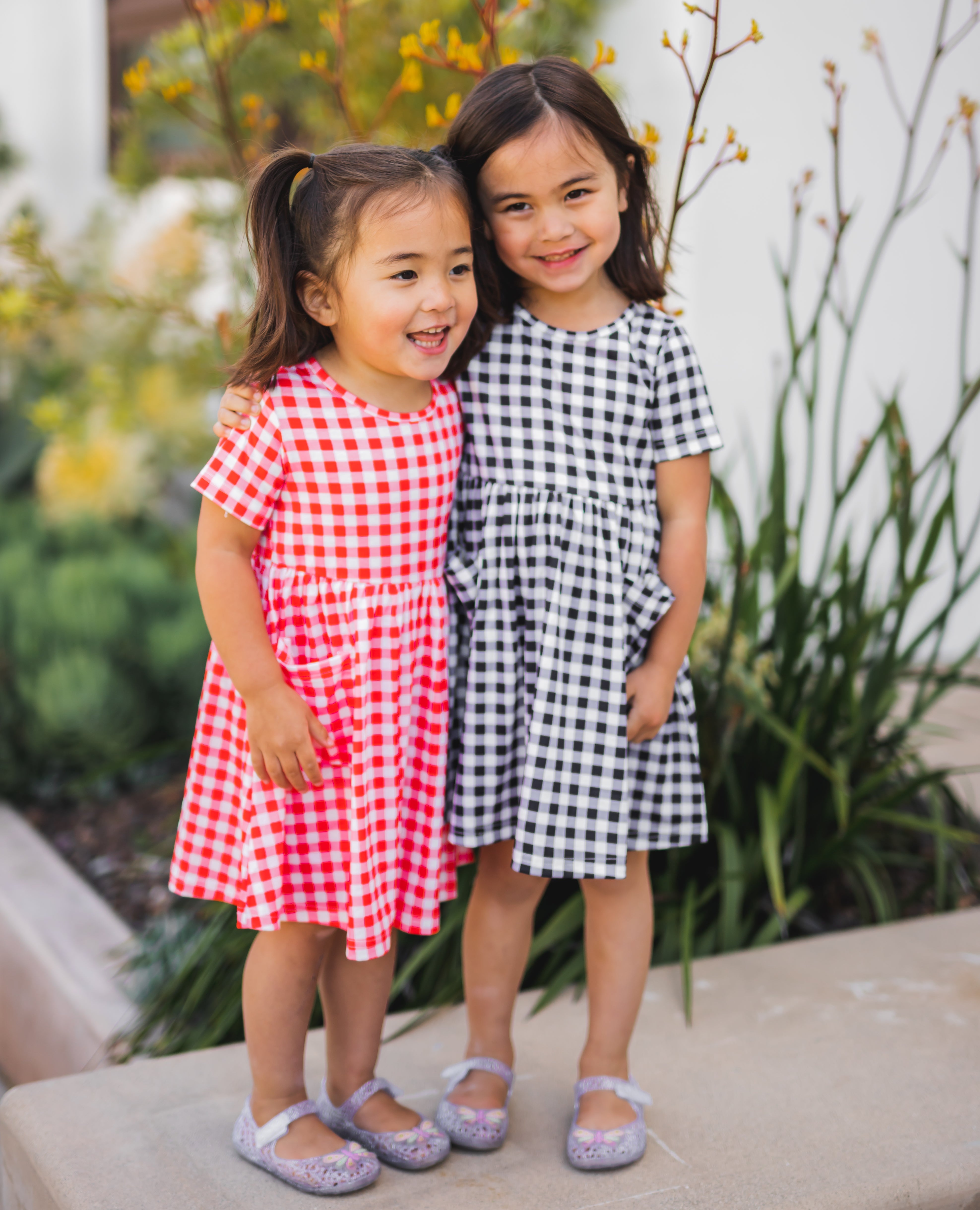 Girls pocket dress best sale