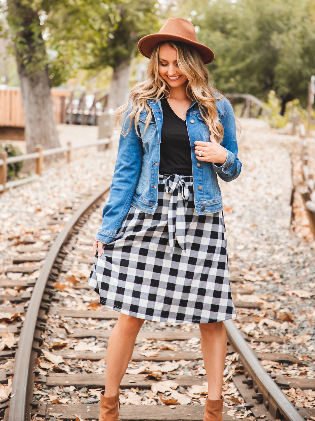 Plaid Eden Skirt - White