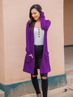 Purple Pocket Cardigan
