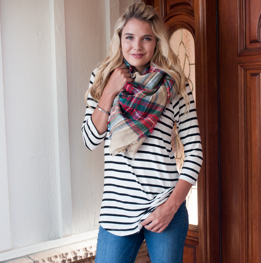 Striped Tunic - Tickled Teal LLC
