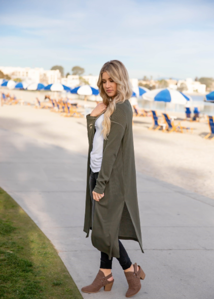 Split Hem Duster Cardigan