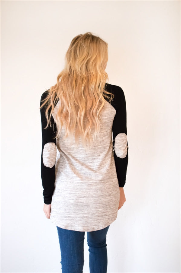Elbow Patch Raglan Tunic - Tickled Teal LLC