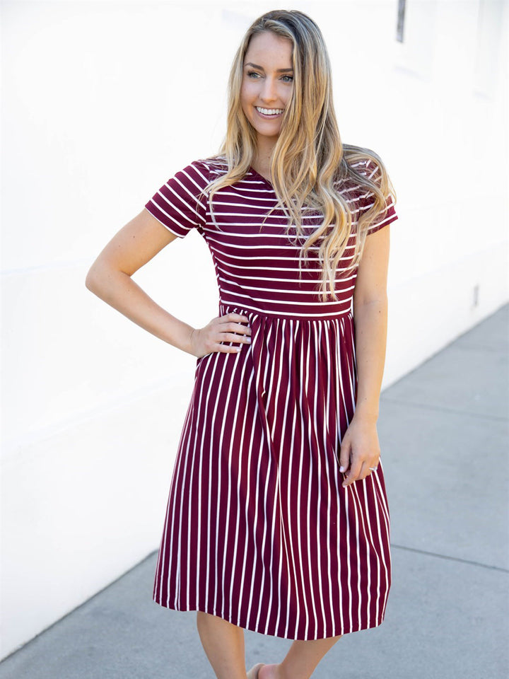Striped Midi Pocket Dress