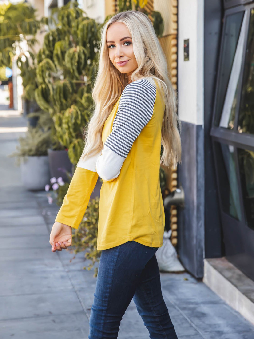 Striped Sleeve Christy Top