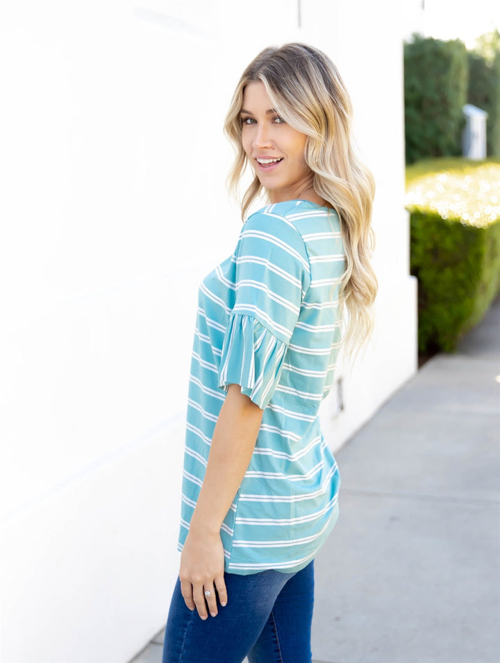 The Aleigha Top - Aqua