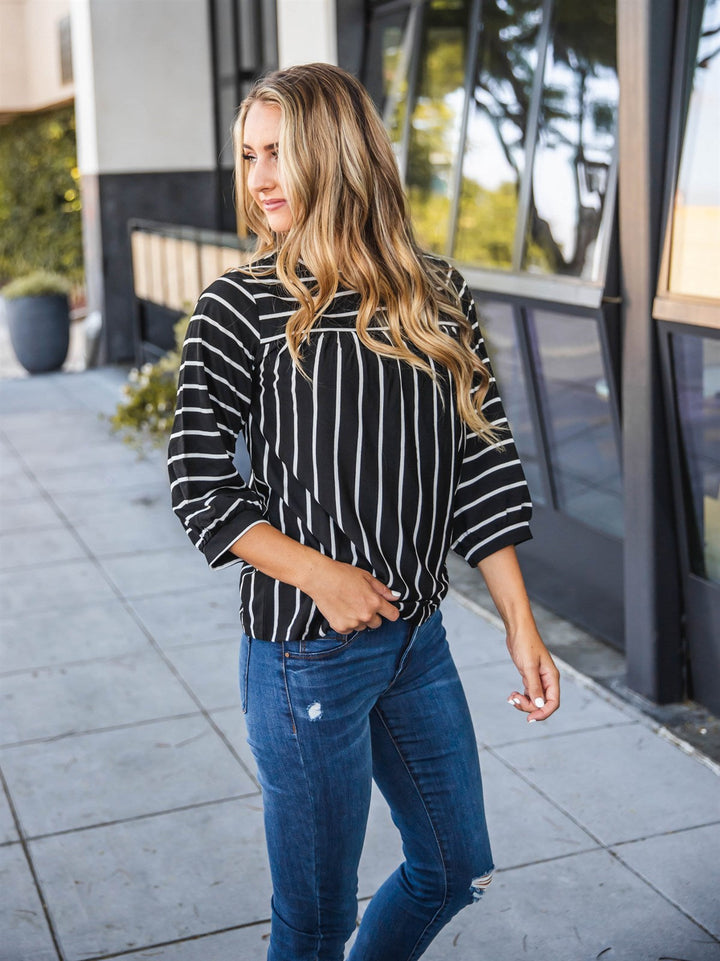 Striped 3/4 Sleeve Esme Top