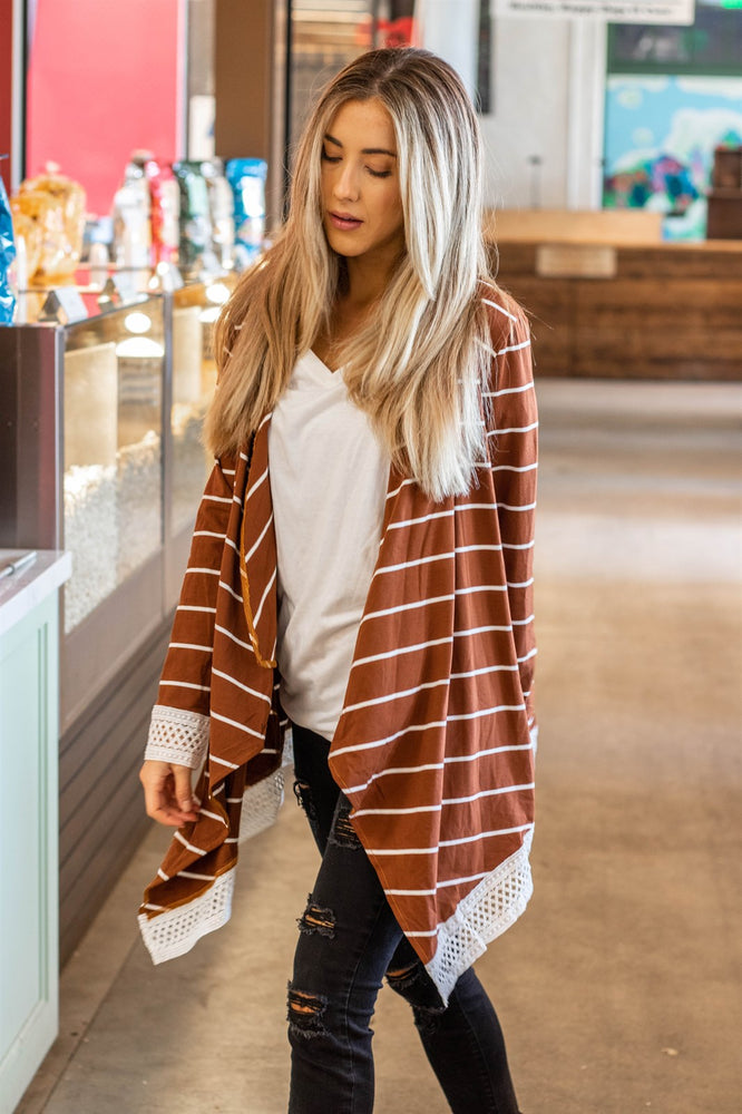 The Harlow Cardigan - Brick Brown