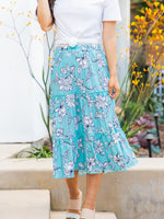 Amara Skirt - Blue White Floral