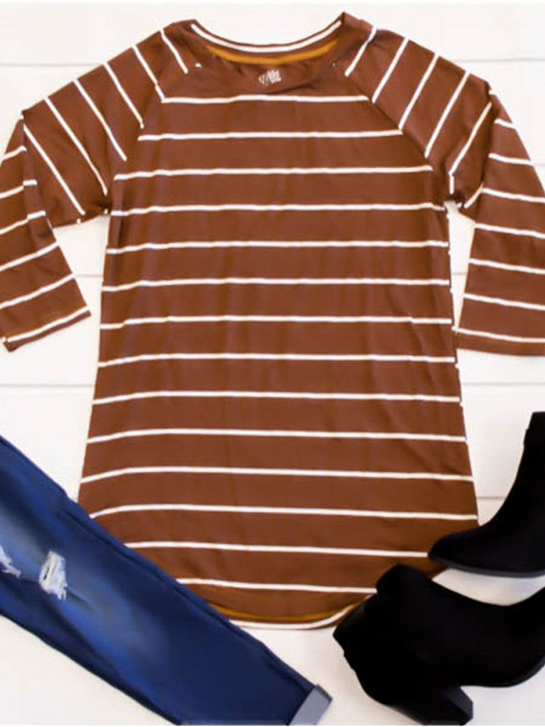 3/4 Sleeve Striped Ella Tunic