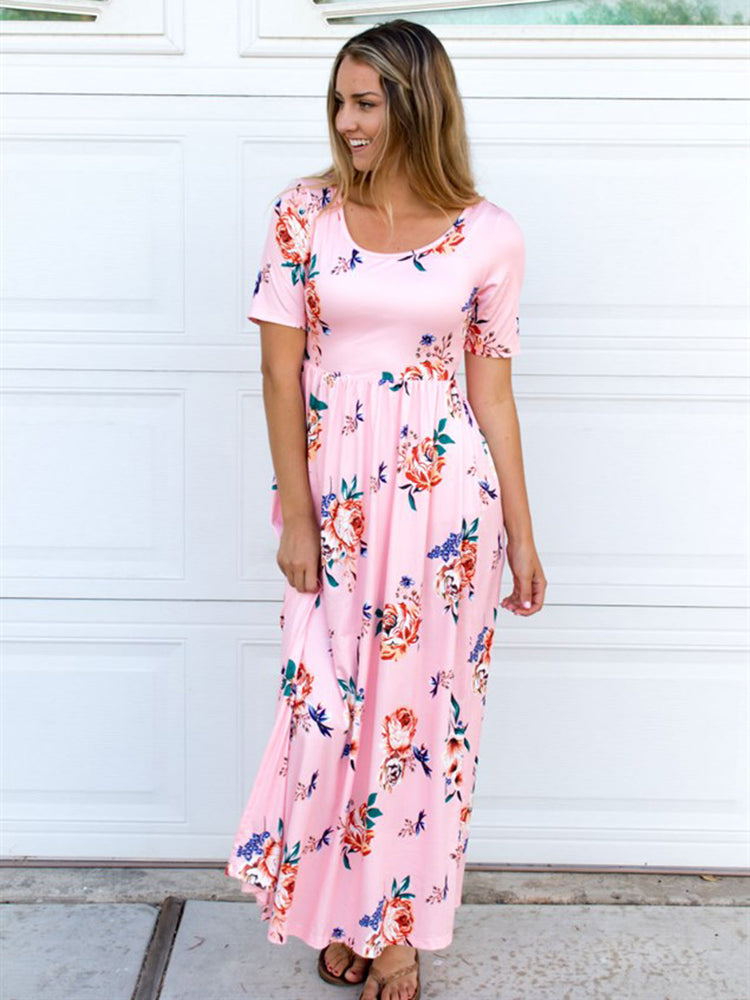 Floral Maxi Dress - Pink