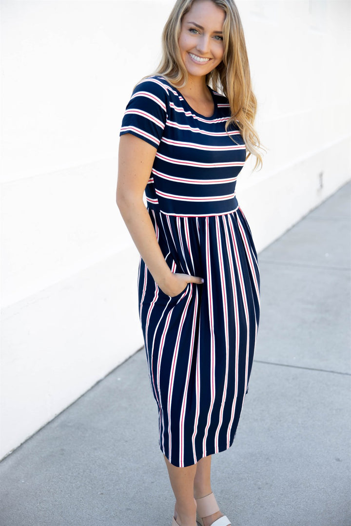 The Eliana Dress - Navy