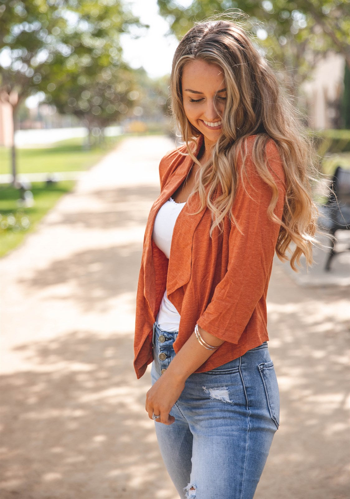 Mini Rachel Burnt Orange Jeans Lame Leather - BY FAR