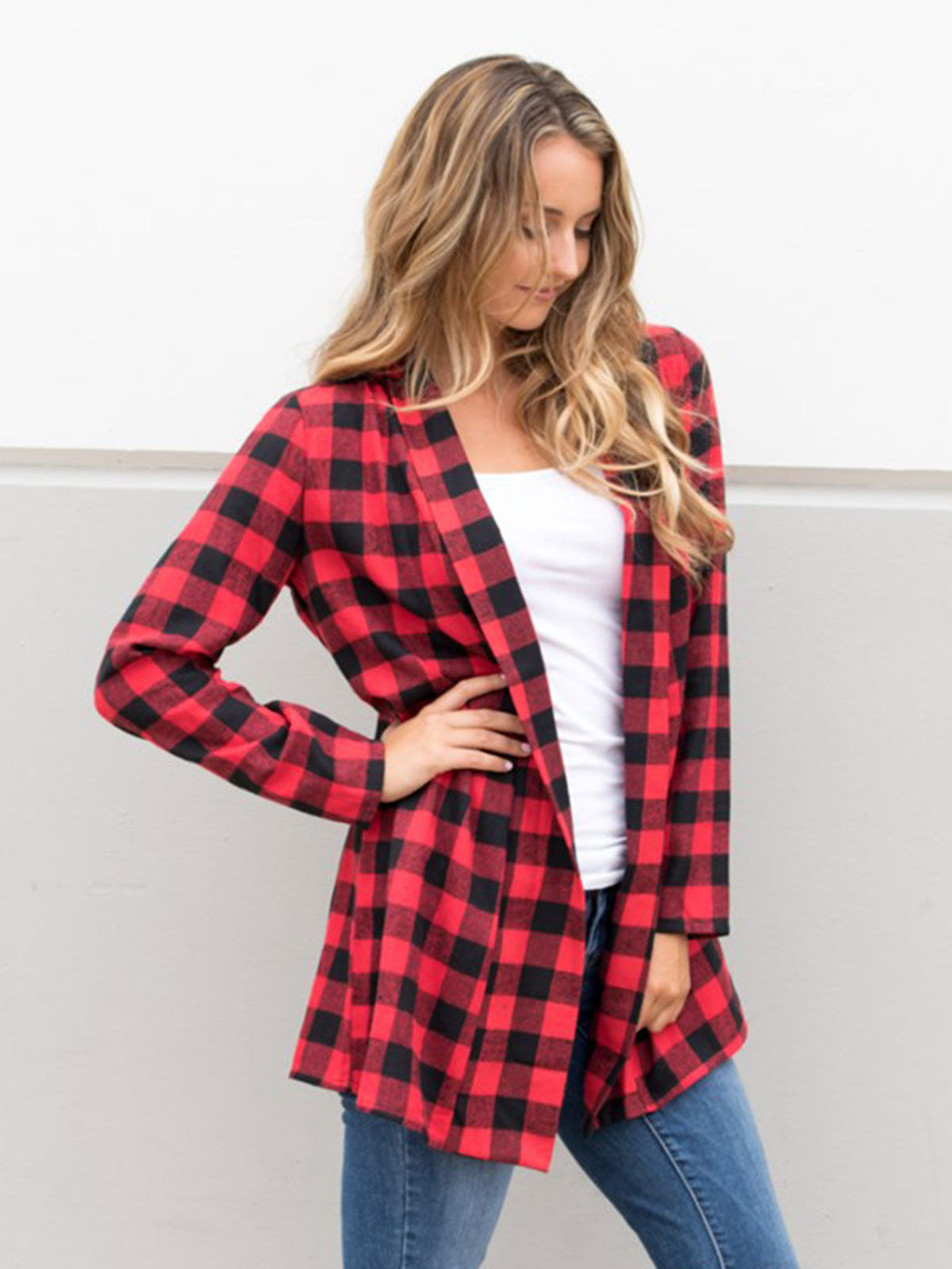 Womens flannel outlet cardigan