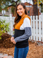 Gabbi Colorblock Hoodie  - Gold/Charcoal