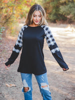 Scarlett Top - White Buffalo Plaid