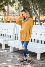 The Evelyn Top - Mustard - Tickled Teal LLC
