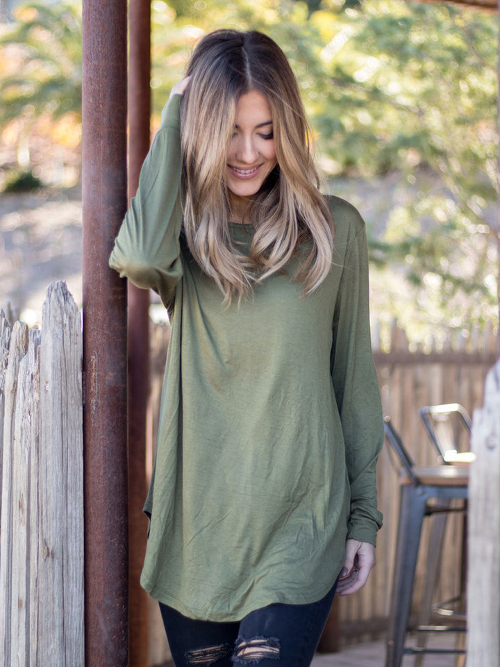 The Solid Long Sleeve Mia Top