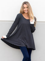 Thumb Hole Stripe Tunic