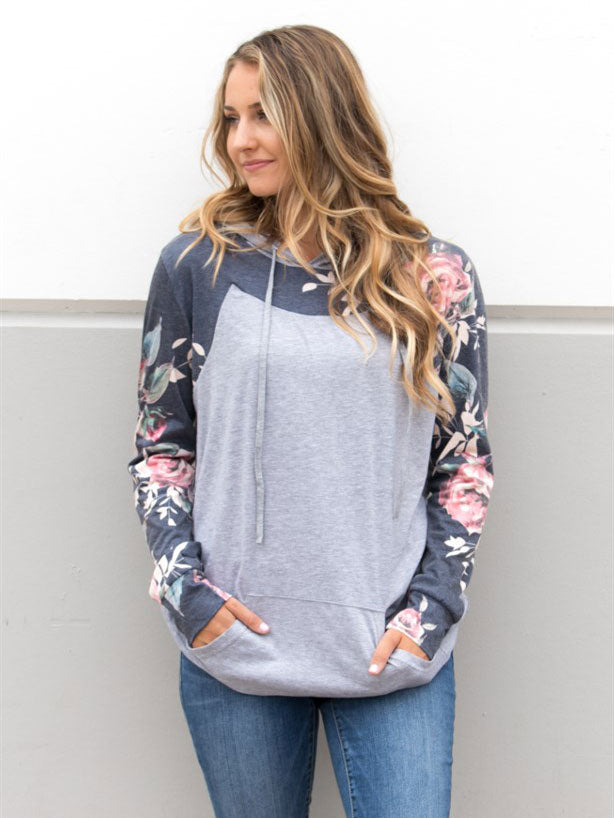 Floral Accent Hoodie