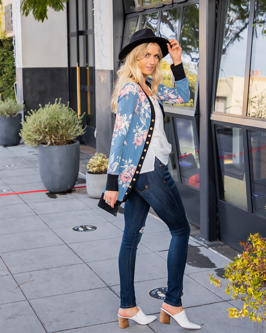 Floral Snap Front Cleo Cardigan