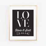 Custom Chalkboard LOVE Print