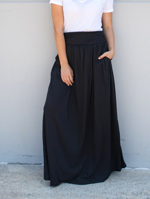 Pocket Maxi Skirt - Black