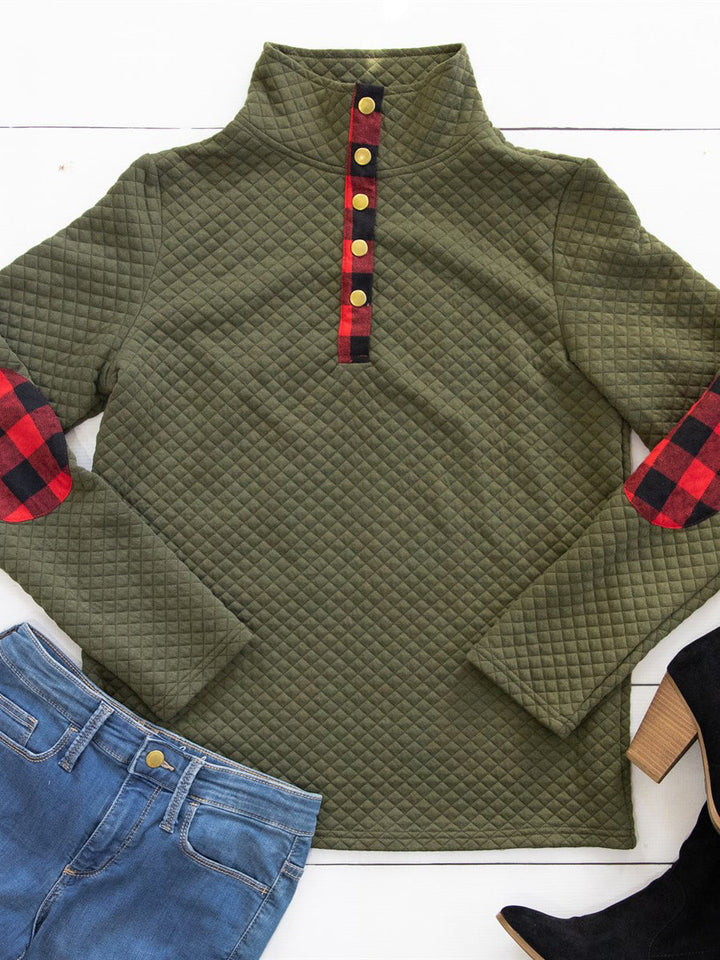 Sammy Plaid Accent Quilted Pullover
