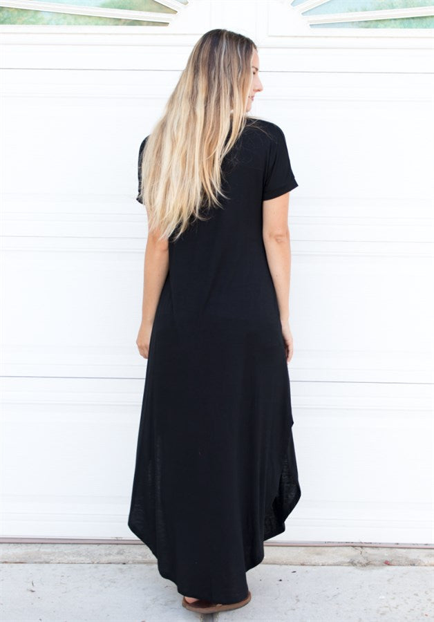 Relaxed Maxi Dress - Black - Tickled Teal LLC