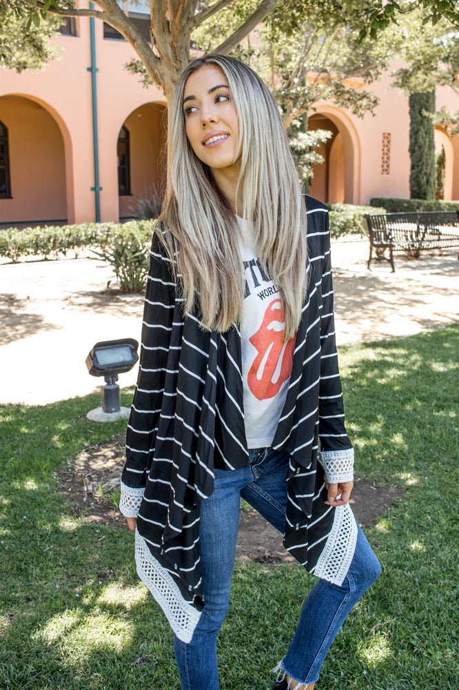 The Harlow Cardigan - Black - Tickled Teal LLC