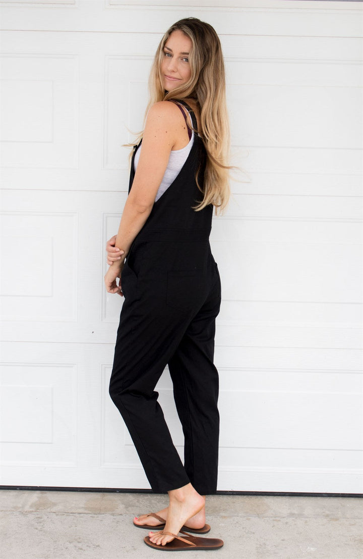 The Lyndsey Overalls - Black - Tickled Teal LLC