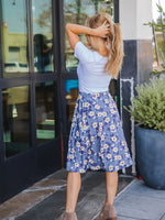 Cori Skirt - Navy Cream Floral