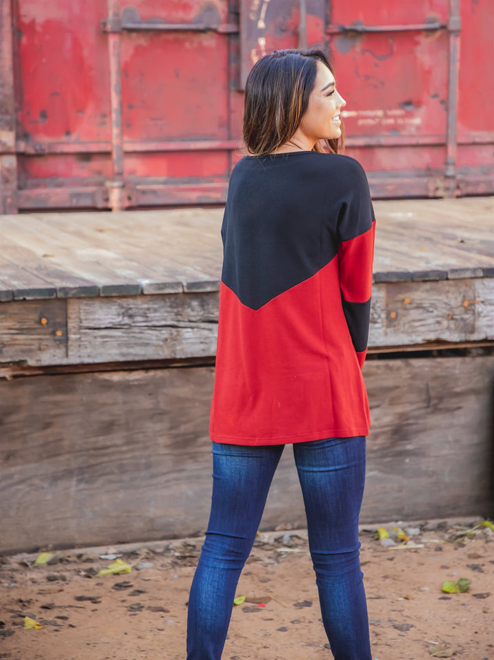 The Cassidy Top - Black/Red