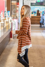 The Harlow Cardigan - Brick Brown - Tickled Teal LLC