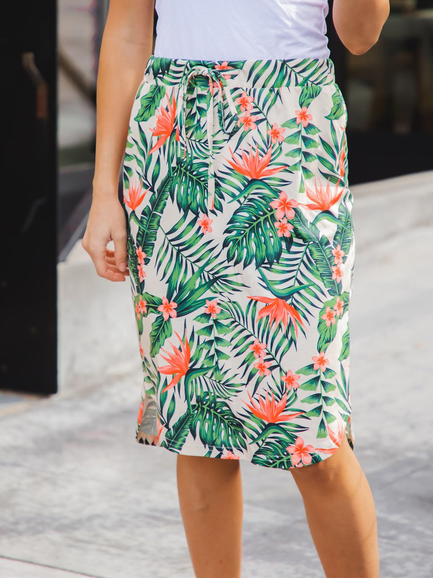Tropical Pattern Weekend Skirt